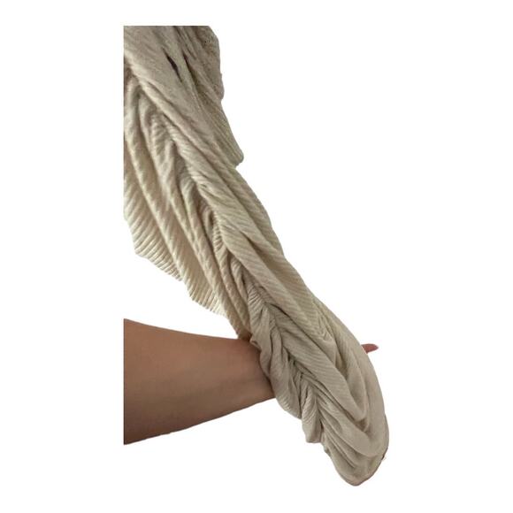 Bronx and Banco Amara Midi Dress Ruched Off the Shoulder Linen Neutral M/US 6 - Picture 16 of 16